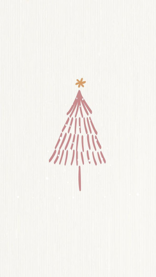 Christmas Tree Mobile Wallpaper Winter Season Doodle In Beige