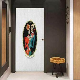 Amazon Onefzc Door Wallpaper Murals Day Of The Dead Skull