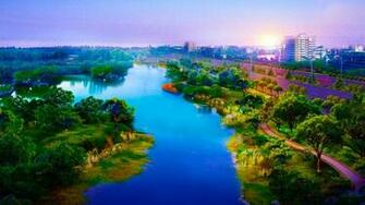 Japan Nature Trees Digital Roads Lakes Wallpaper