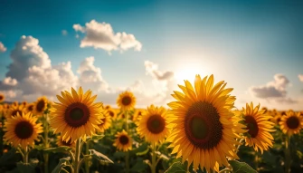 Clouds Sunflower Aesthetic Wallpaper
