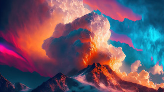 Colorful Clouds Mountain Scenery 4k Wallpaper