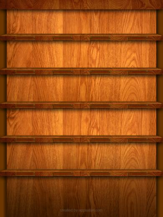 Wooden iPad Shelf Wallpaper In Portrait