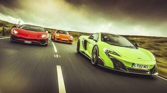 Wallpaper Mclaren 675lt Vs Lambo Aventador Sv Porsche Gt3