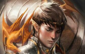 Wallpaper Dragon Elf Fantasy Art