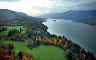 Wondrous River Wallpaper Aerial Stock Photos