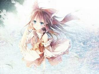 Hair Ribbons Miko Hakurei Reimu Bows Aqua Eyes Shr Art HD Wallpaper