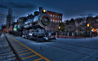 Boston Locomotive Railway City Christmas Wallpaper