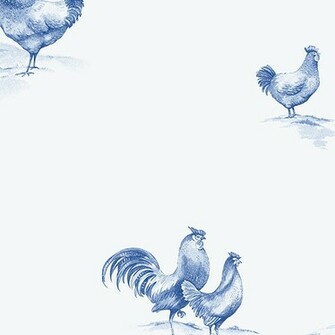 Blue And White Rooster Wallpaper