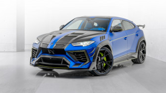Car Mansory Lamborghini Urus Venatus On A Gray Background