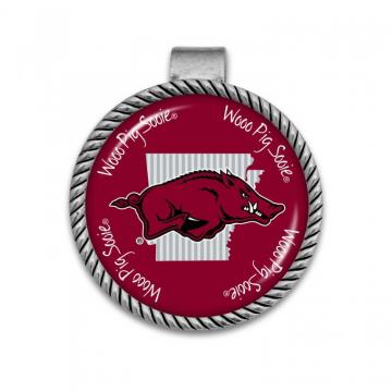 Arkansas Razorbacks Visor Clip Striped State Background