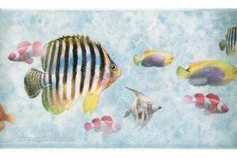 Bluish Grey Under The Sea Wallpaper Border