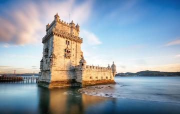 Wallpaper Beach Portugal Fortification Belen Image For Desktop