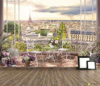 Fresco Wallpaper Wall Murals From Balcony Paris