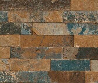 Very Realistic Stone Brick Wall Effect Wallpaper Printed On A Flat
