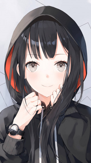 Anime Girl Hoodie Wallpaper