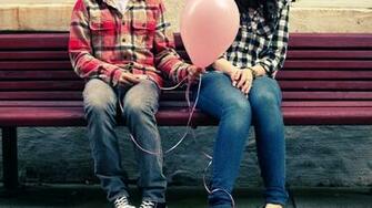 Cute Couple On The Bench Widescreen Wallpaper Wide Net