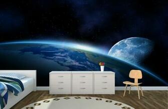 Earth And Moon Space Wallpaper Wall Mural Muralswallpaper Co Uk
