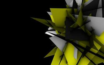 Abstract Shapes Geometry Digital Art Black Background Wallpaper