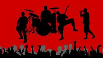 Music Vector Shadows Crowd Band Red Background Wallpaper