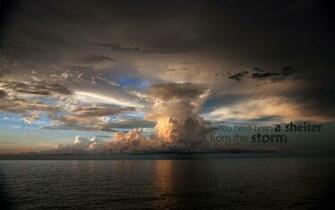 Christian Shelter Wallpaper Clouds Sea Rain Storm