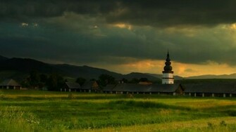 Storm Over Rural Town In Slovakia Wallpaper