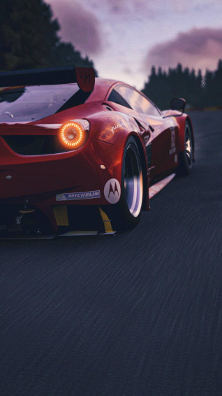 Red Ferrari Sports Car iPhone Wallpaper