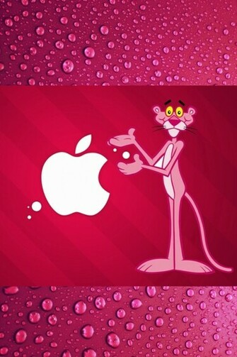 Pink Apple Logo And Blister Background iPhone Wallpaper
