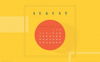 A Wallpaper Calendar August Featuring Ambroise Typofonderie