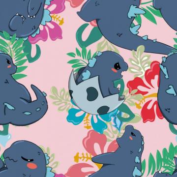 Chibi Godzilla Pink Carry All Pouch By Daringgame Small X