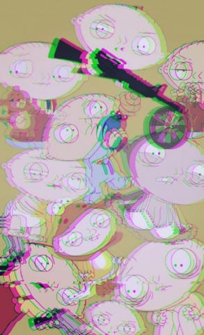 Glitchy Family Guy Stewie Griffin Wall Paper