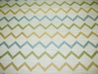 Cream Turquoise Gold Zig Zag Design Upholstery Fabric Yd Rc4