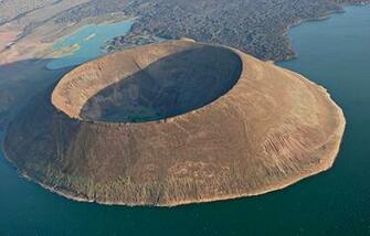 Green Water Landscapes Nature Volcanoes Crater Africa Lakes