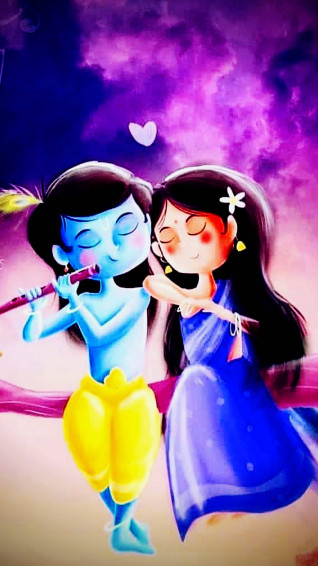 Cute Radha Krishna Wallpaper