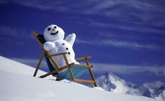 Christmas New Year Winter Snow Snowman Mountains Wallpaper Background