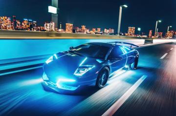 Wallpaper 4k Lamborghini Murcielago Neon Lights