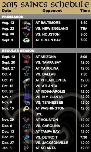 Saints Schedule New Calendar Template Site