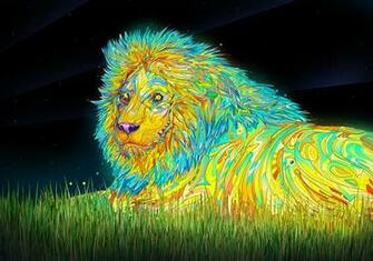 Colorful Lion Wallpaper