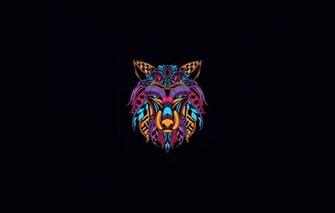 Wallpaper Minimalism Style Background Wolf Abstract