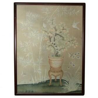 Chinoiserie Chic Framed Wallpaper Panels