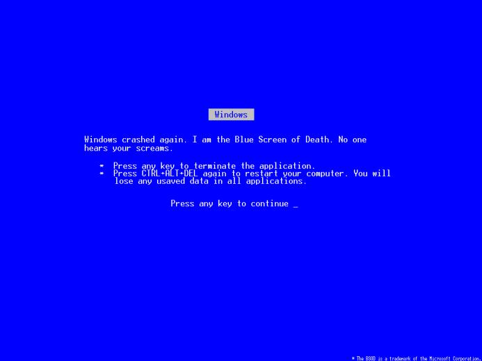 Blue Screen Of Death Background