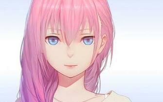 Pink Hair Megurine Luka Simple Background Vocaloid