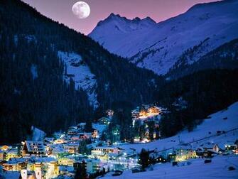 Mountain Snow City Wallpaper HD