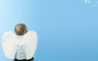 Wallpaper Angel Baby Sky Blue Kids Photo On The Desktop