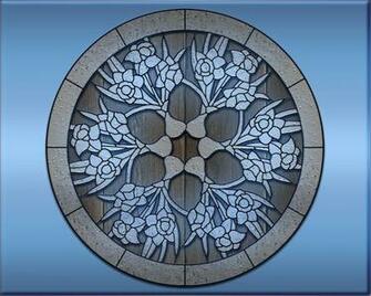 Metallic Circle Of Flowers Wallpaper