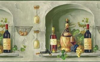 Details About Wine Bottles G Lass Grape Wallpaper Border Mural Tm75063