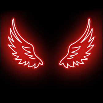 Angel Wings Neon Sign White Led Light