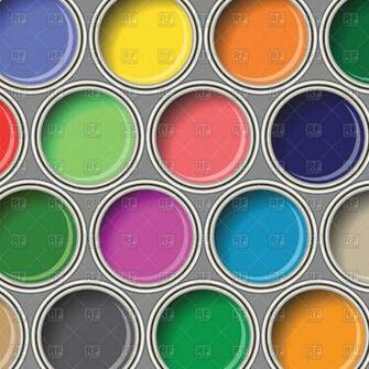 Background With Oil Paint Buckets Top Vector Image Of