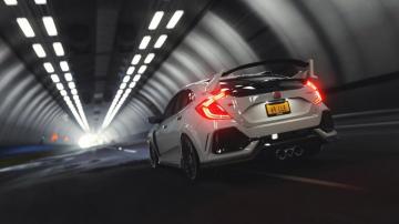 Wallpaper Honda Civic Type R Lights Tunnel Resolution