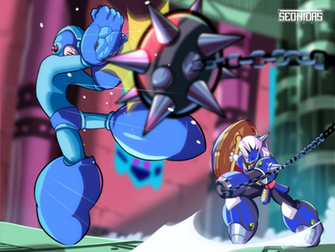 Mega Man Vs Knight By Seonidas