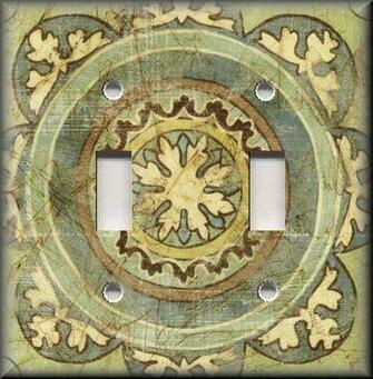 Light Switch Plate Cover Old World Tuscan Distressed Medallion Gr